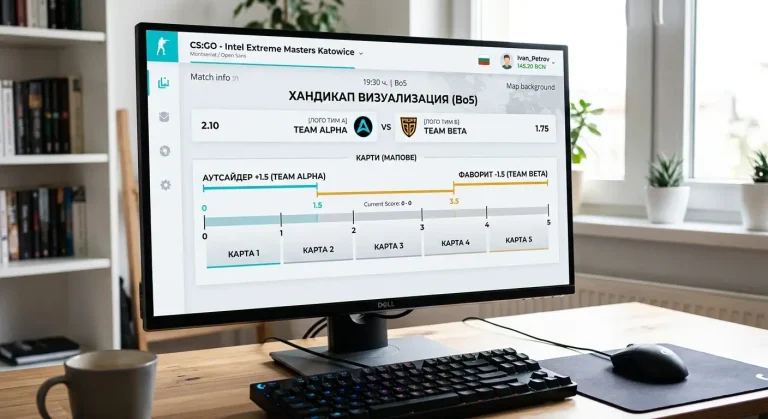 Илюстрация на map handicap пазар в Bo5 серия с коефициенти