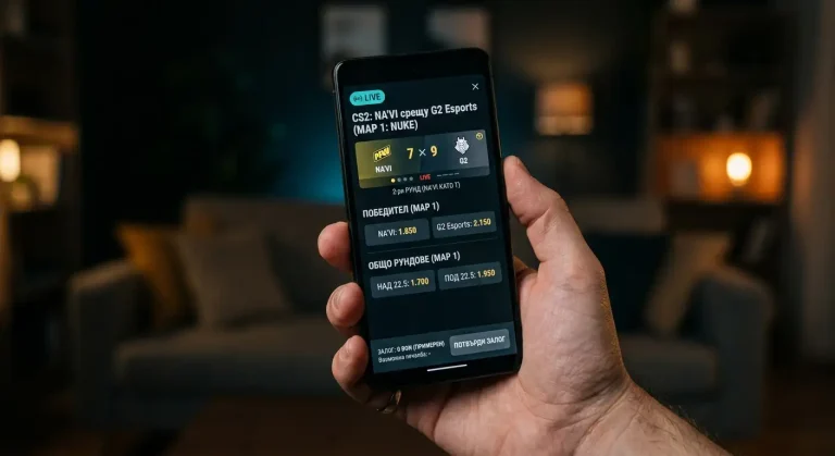 Смартфон с мобилно приложение за eSports залози и live мач