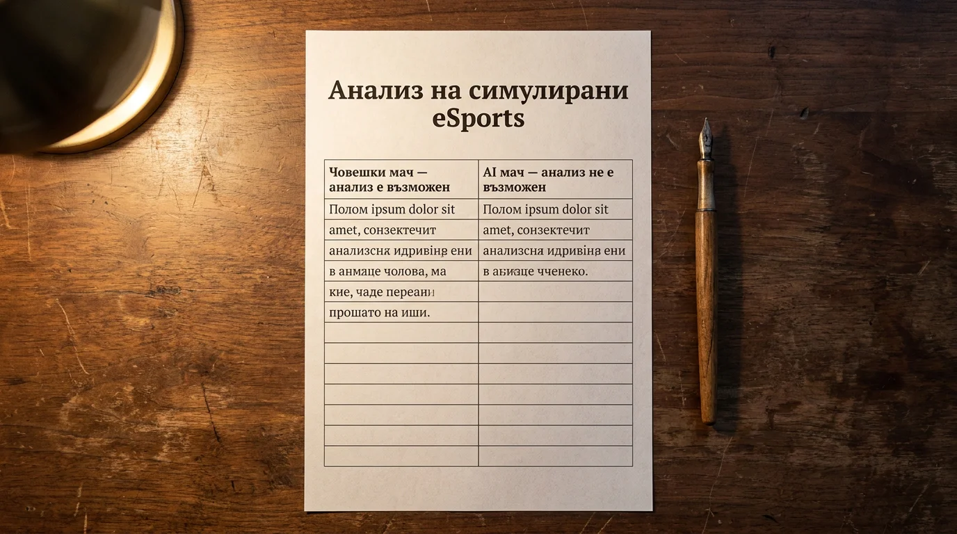 Рамка за анализ на симулирани eSports мачове по категория