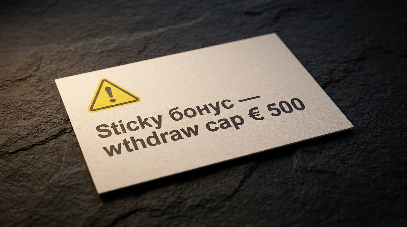 Предупреждение за sticky бонус с ограничен withdrawal cap