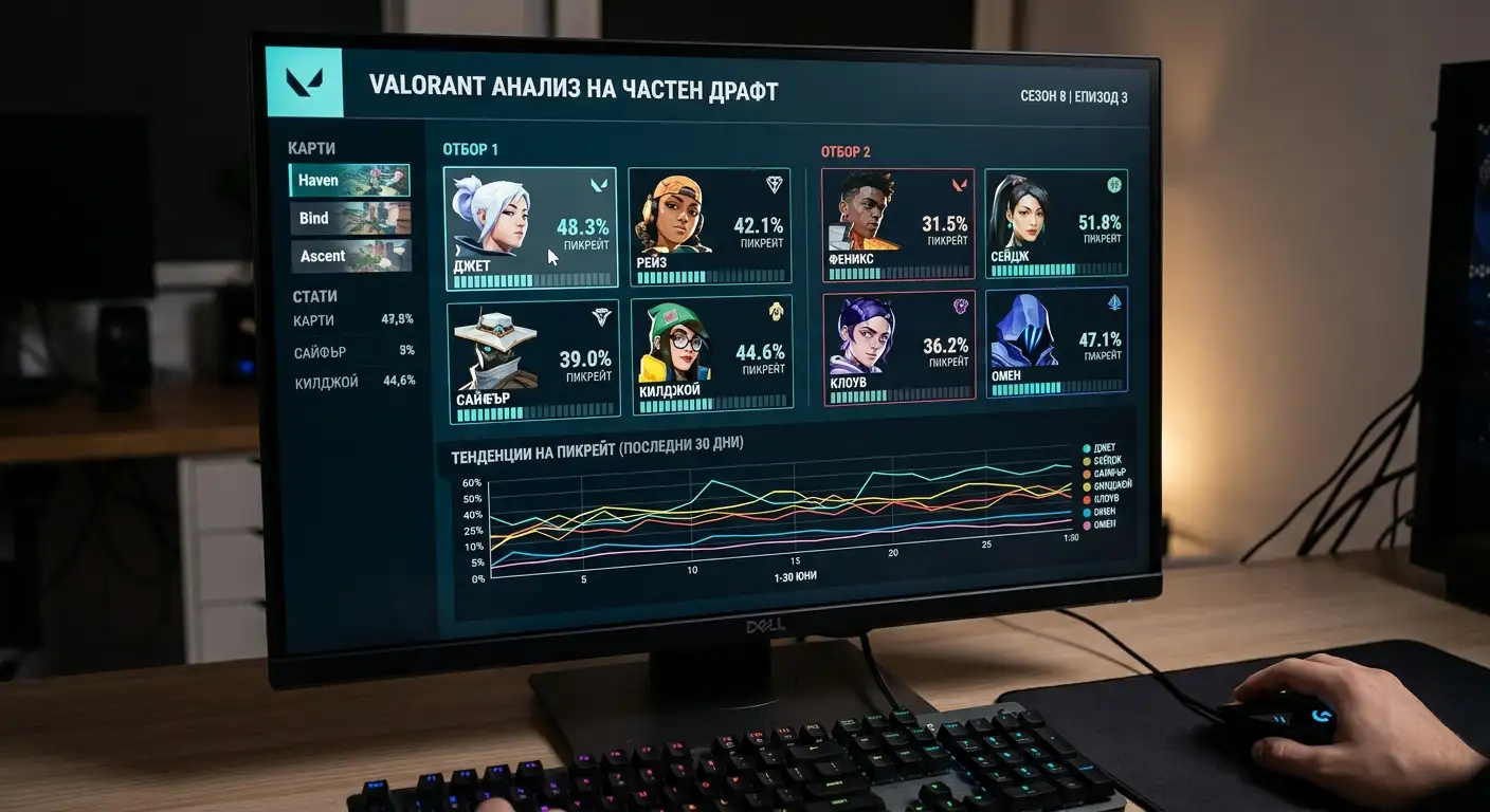 Анализ на agent draft и map composition в Valorant
