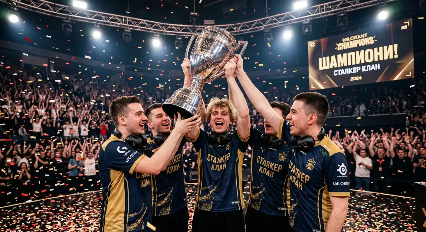 Победители вдигат Valorant Champions трофея на финал